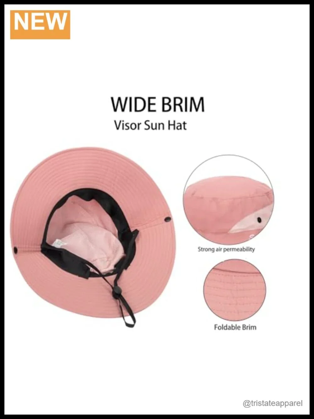 Women's Wide Brim Sun Hat with UV Protection and Adjustable Chin Strap